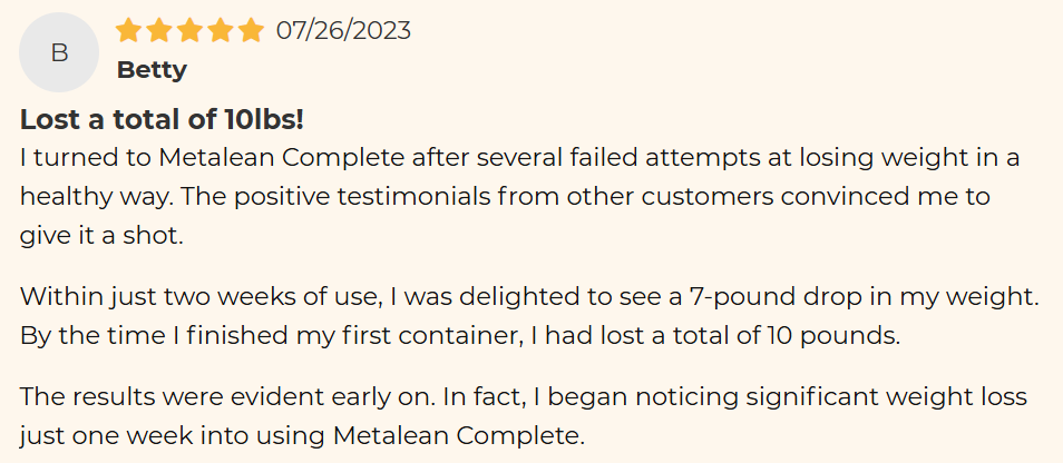 MetaLean Complete Customer Review